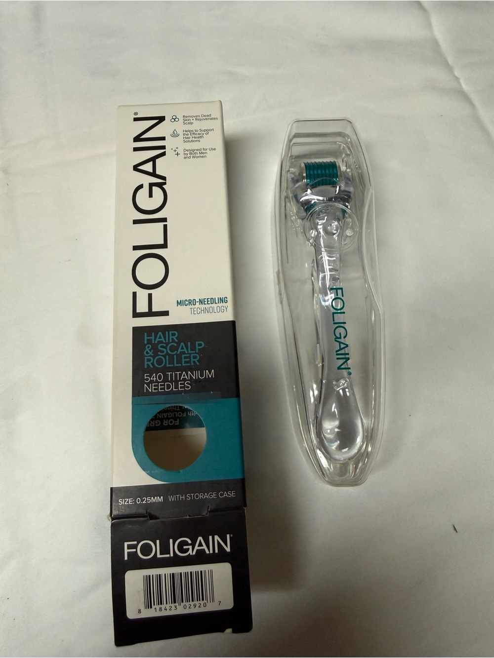 Hair & Scalp Micro-Needling Roller — Teal/White